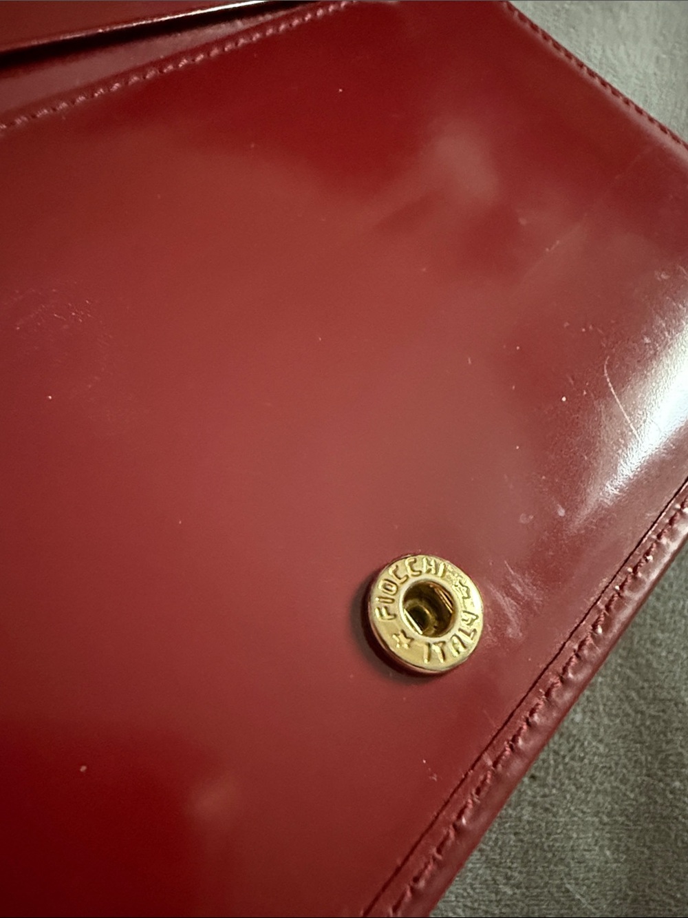 Gucci Burgundy Patent Leather Continental Wallet with Gold Plaque - Picture 6 of 10